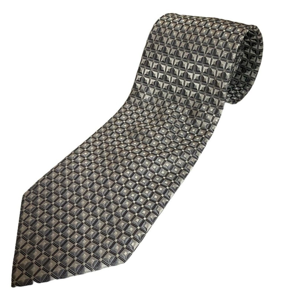 CHARLES WAIN MENS BLACK AND YELLOW GOLD 100% SILK